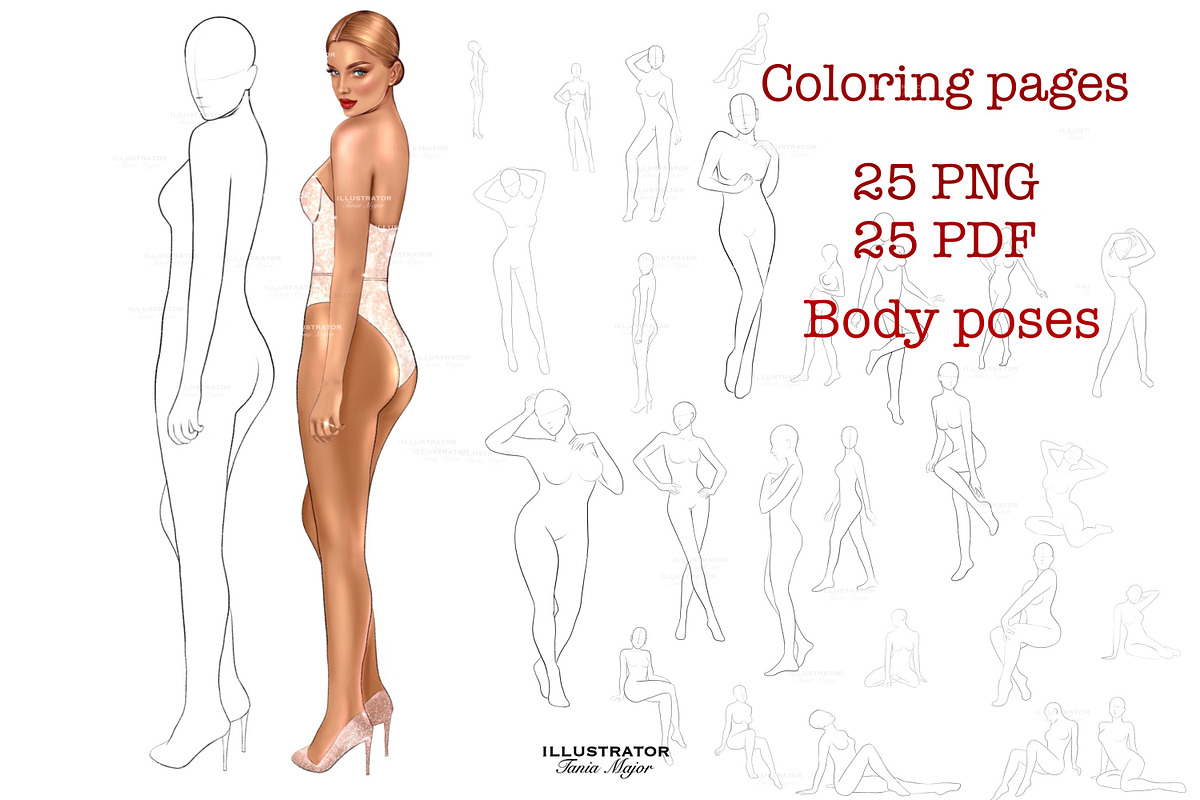 Coloring pages body template, an Outline Icon by MajorArtTm (Photo 1 of 3)