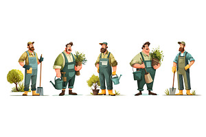 Garden workers. Farm worker, an Illustration by Stock-Smart-Start