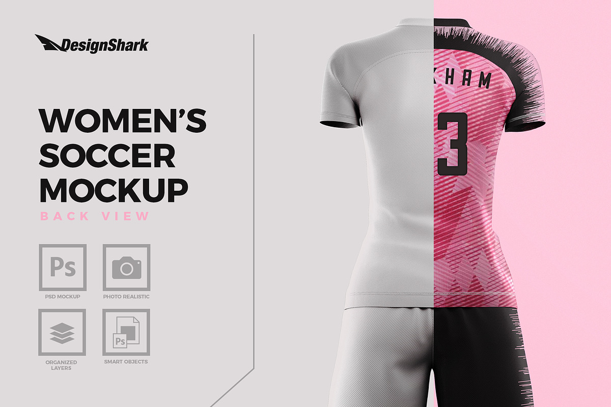 Women's Soccer Kit Mockup - Back, a Shirt Mockup by thedesignshark (Photo 1 of 10)