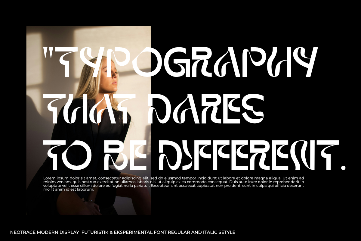 Neotrace - Experimental Display Font, a Sans Serif Font by Lettramina Studio (Photo 3 of 10)