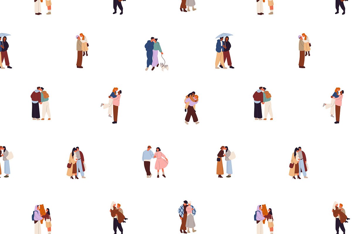 Love couples on date set, patterns, a Person Illustration by PaperTrident (Photo 5 of 6)