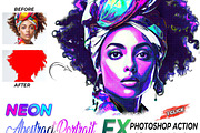 Neon Abstract Portrait FX, an Action Add-On by Studio Retouch (Thumbnail 1 of 13)