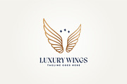 golden wings line art icon logo, a Branding & Logo Template by Blazybone (Thumbnail 1 of 2)