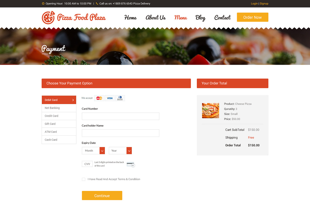 Pizza Food Plaza PSD Web Template, a Websites & App Template by WebbyTemplates (Photo 6 of 12)