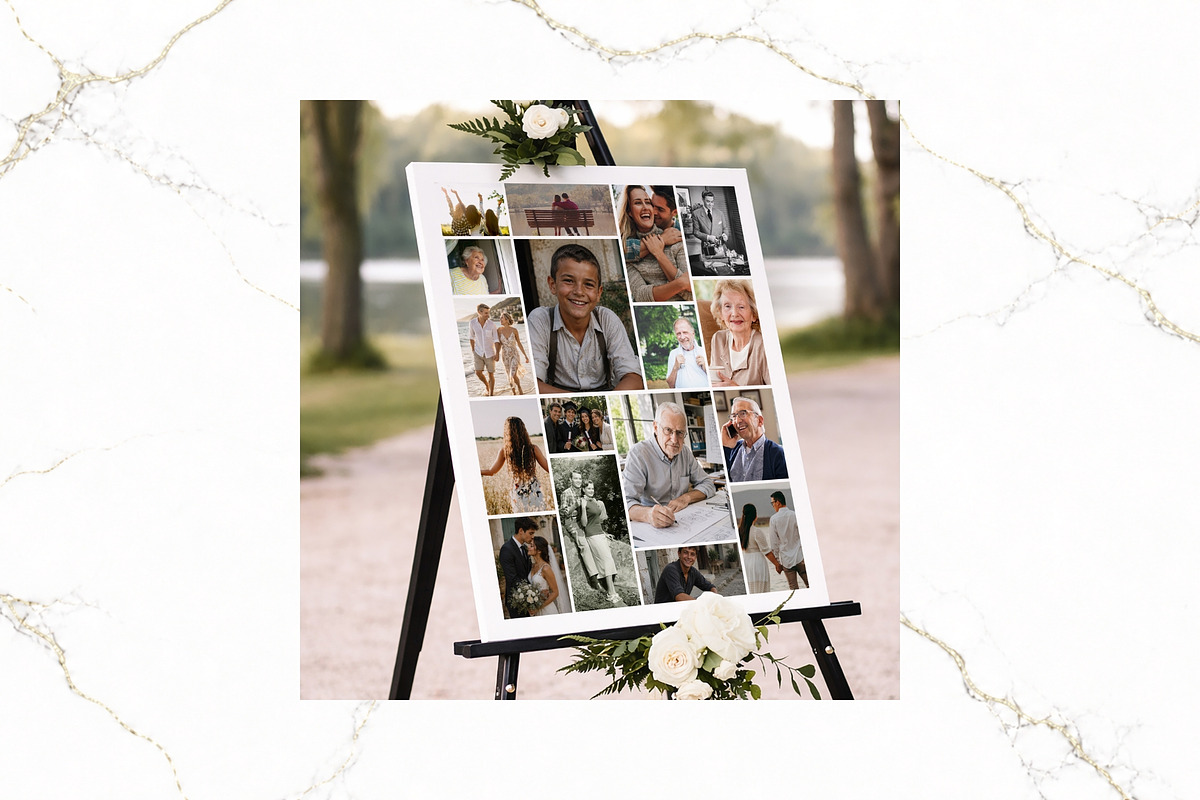 3 Panel Funeral Collage Canva FR011, a Poster Template by TyphoonStudio (Photo 4 of 9)