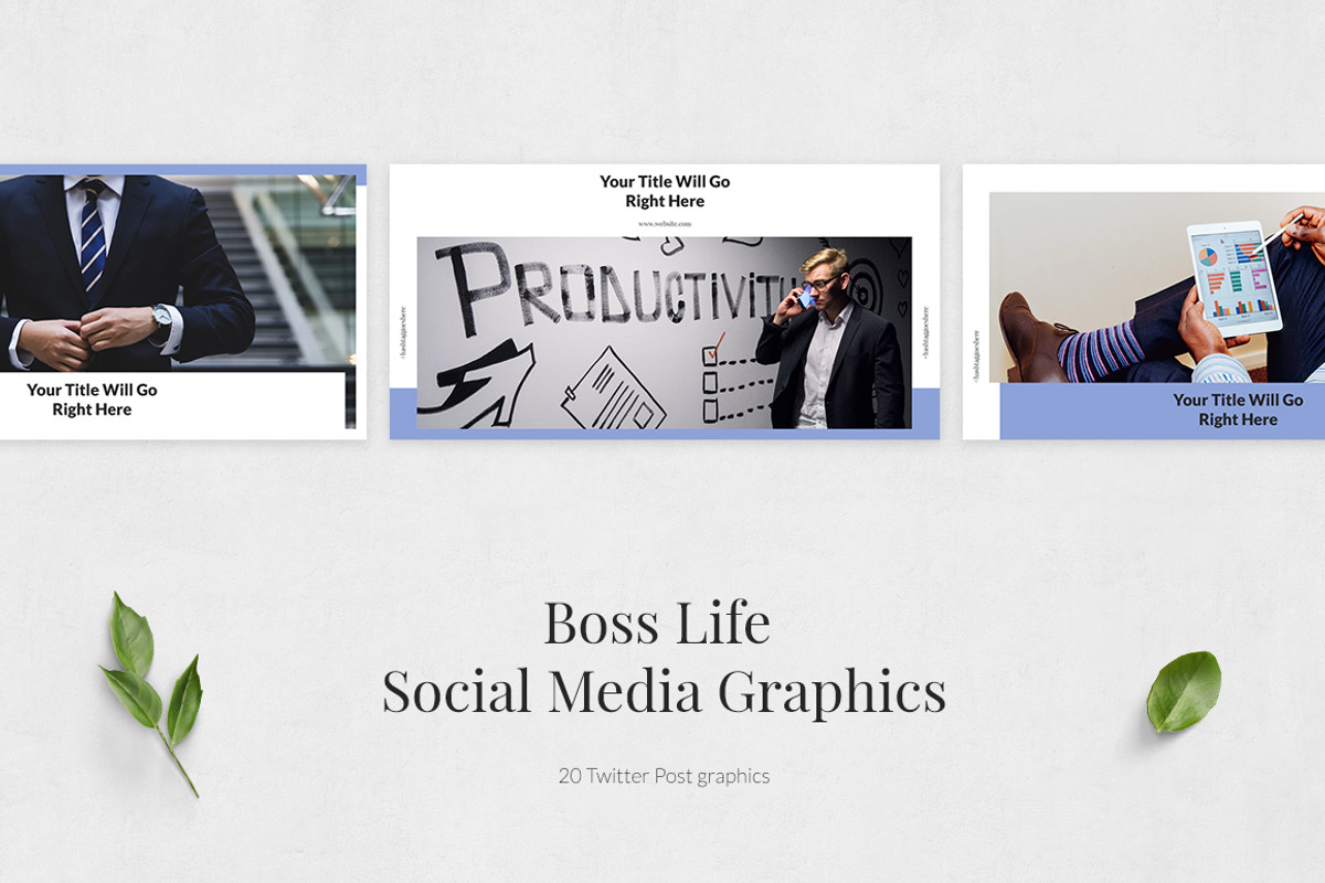 Boss Life Twitter Posts, a Social Media Template by Social Corner Graphics (Photo 2 of 7)