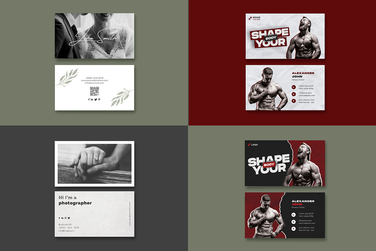 12 Modern Business Cards, a Business Card Template by Saman Osama (Photo 3 of 5)