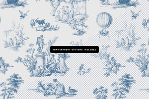 Toile De Jouy Seamless Patterns