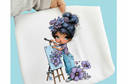 Whimsical Spring Girl Clipart, an Illustration by designcity5 (Thumbnail 4 of 5)