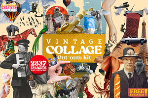 Vintage Collage Kit 2837 Elements