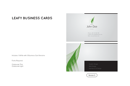 Leafy Business Card Template
