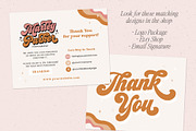 Retro Editable Thank You Card Canva, a Business Card Template by Summit Avenue (Thumbnail 7 of 7)