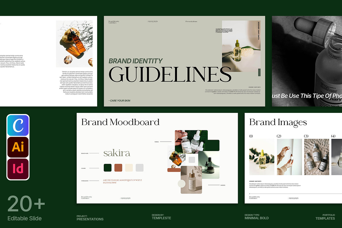 Sakira — Skin Care Brand Guideline, a Branding & Logo Template by Templeste (Photo 1 of 5)
