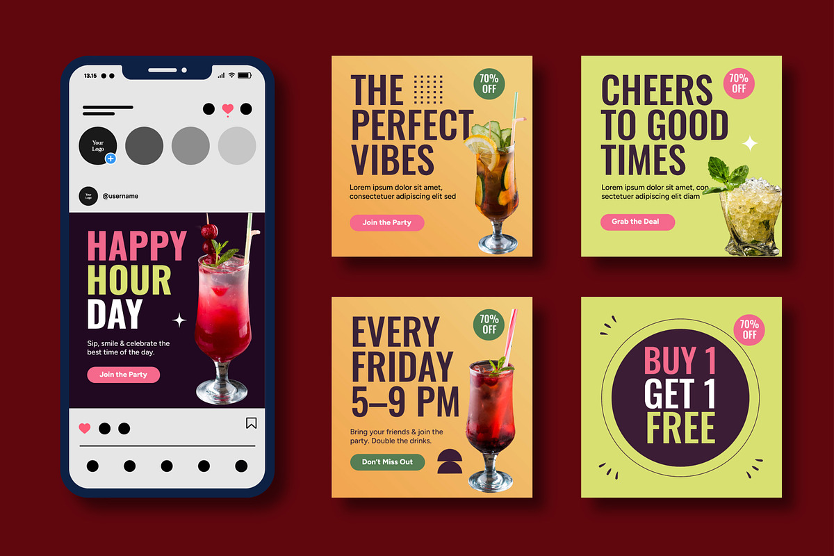 Happy Hour Day Social Media Post