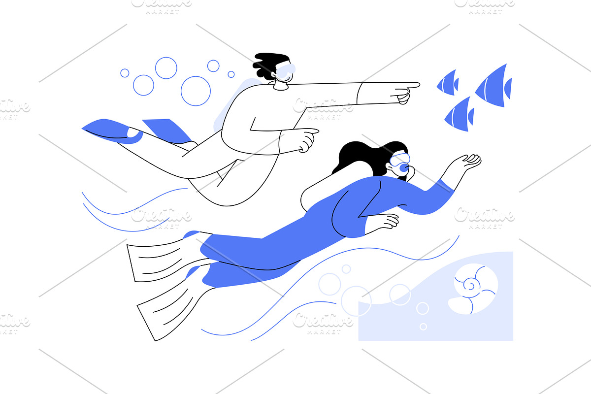Open water diving course isolated, a Person Illustration by Visual Generation