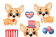SALE! Watercolor Corgi. 4th of July, a Decorative Illustration by Natalya_Mona_Art (Thumbnail 4 of 8)