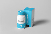 Supplement Jar & Box Mock-up 9, a Cups & Container Mockup by Yogurt86 (Thumbnail 3 of 12)