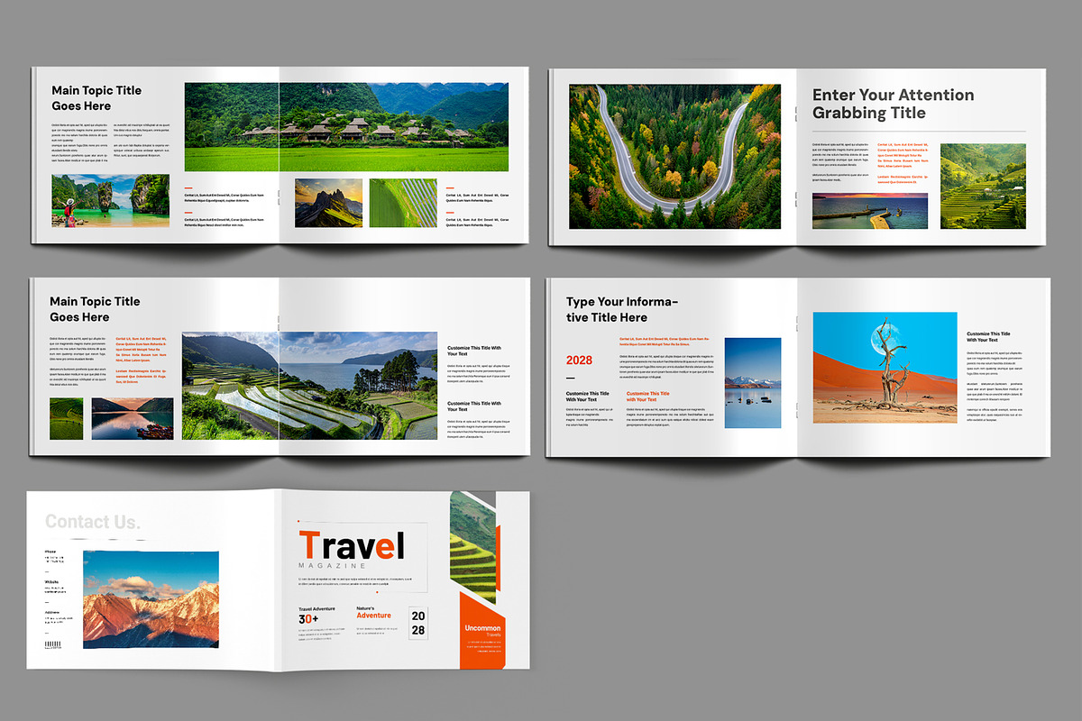 Travel Magazine Template Layout preview 3