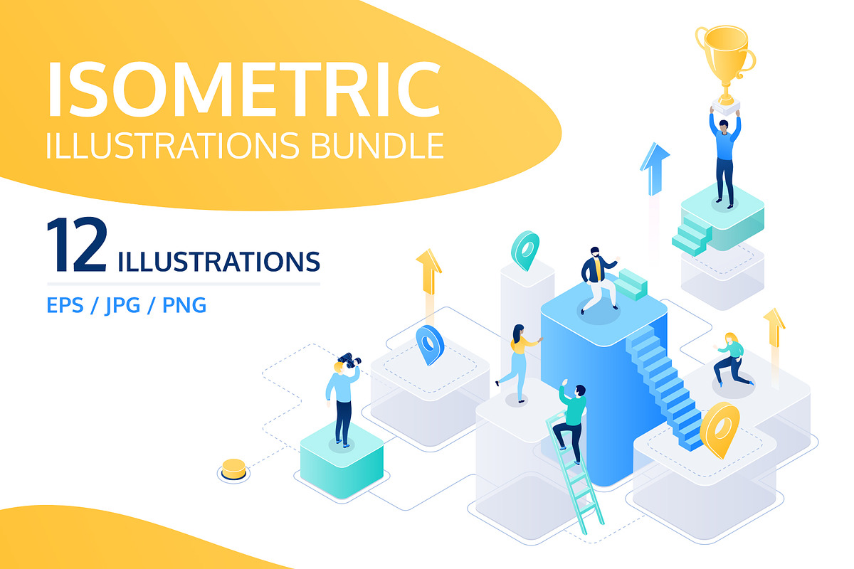 Isometric Illustrations Bundle, an iPhone Mockup by Boyko Pictures (Photo 1 of 9)