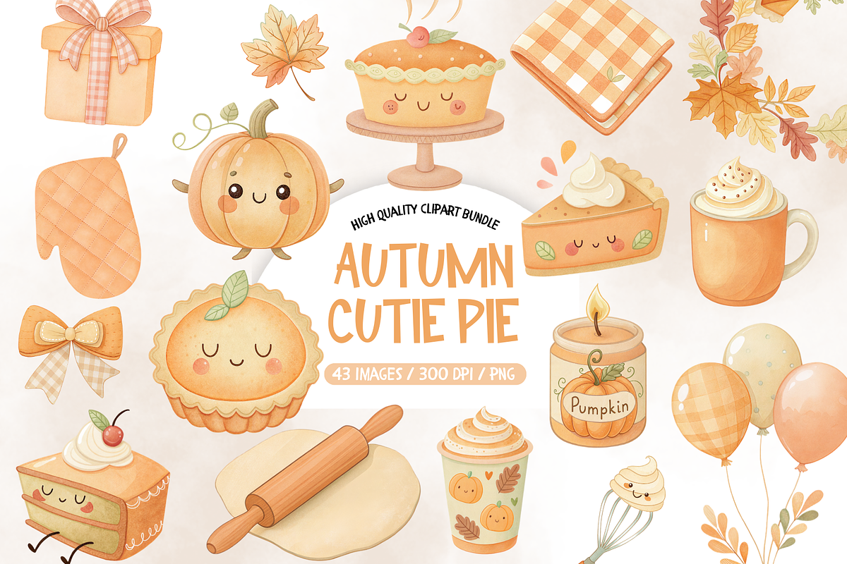 Autumn Watercolor Baking Clipart, an Illustration by TatiMockup (Photo 1 of 6)