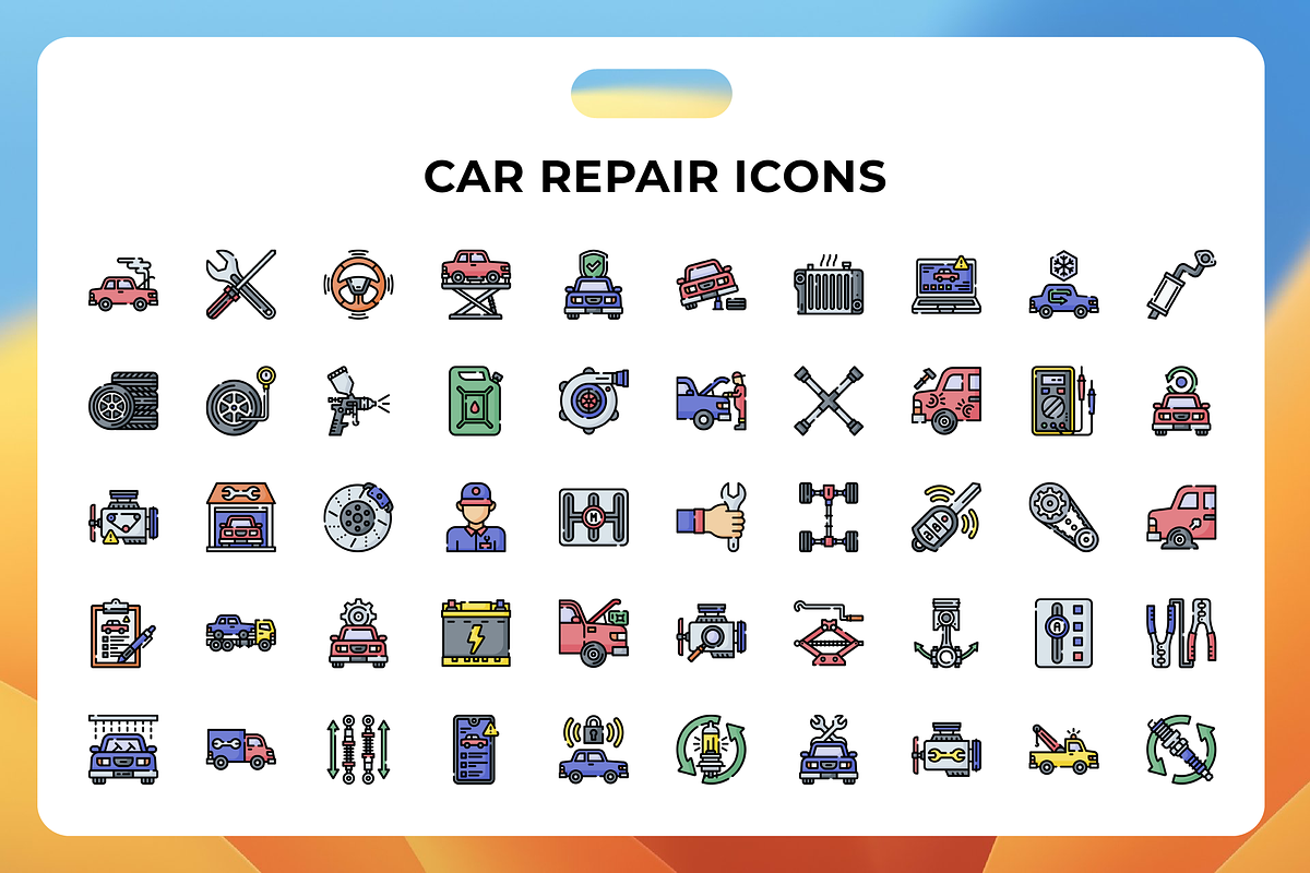 Car Repair Icons, a Duotone Icon by Wencory (Photo 1 of 3)