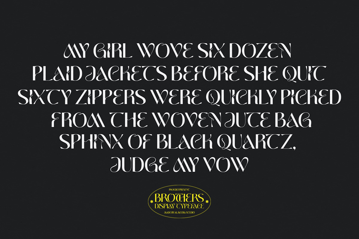 Brothers | DISPLAY TYPEFACE, a Sans Serif Font by Almeera Std (Photo 4 of 12)
