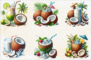 Coconut Drink Sublimation Clipart Bu, an Illustration by SVGArt (Thumbnail 2 of 8)