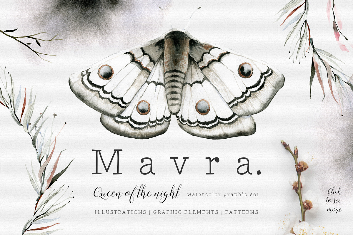 Mavra. Watercolor graphic set, a Decorative Illustration by Bibela (Photo 1 of 14)