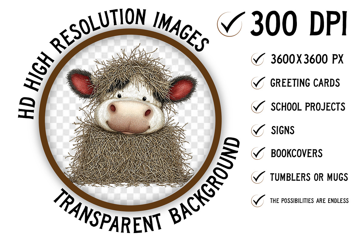 Funny Western Cows Clipart, an Illustration by Craft Nest (Photo 2 of 8)