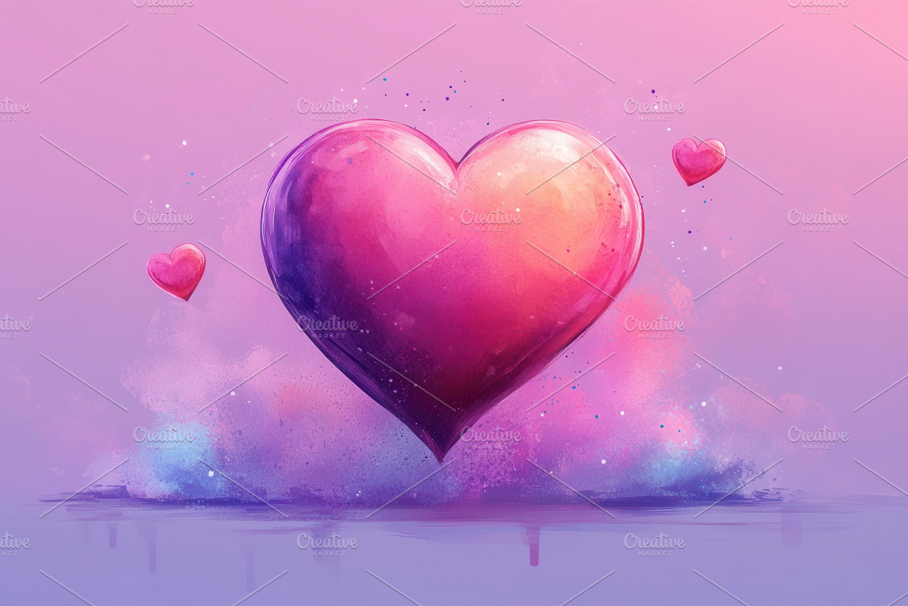 Colorful heart illustration against, a Photo by Tanuart