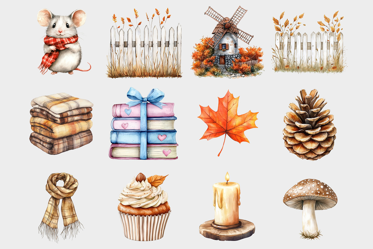Watercolor Autumn Goose Clipart, a Seasonal Illustration by Design Market (Photo 3 of 4)