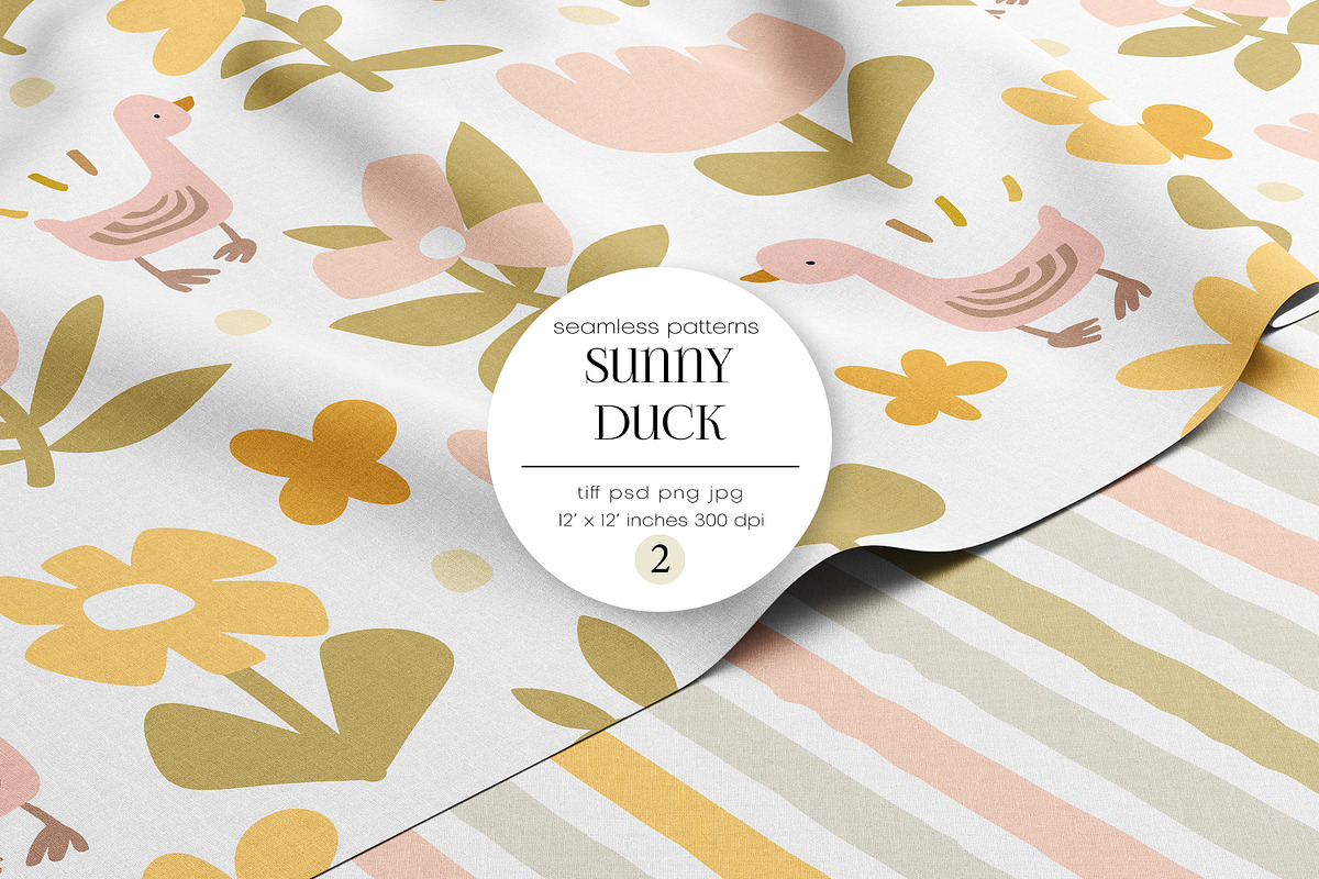Sunny Duck Pattern Collection, a Pattern Graphic by PROTEA Watercolor Studio (Photo 1 of 8)