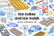 Ice cubes in trays and molds set, an Object Illustration by Good Studio (Thumbnail 1 of 3)