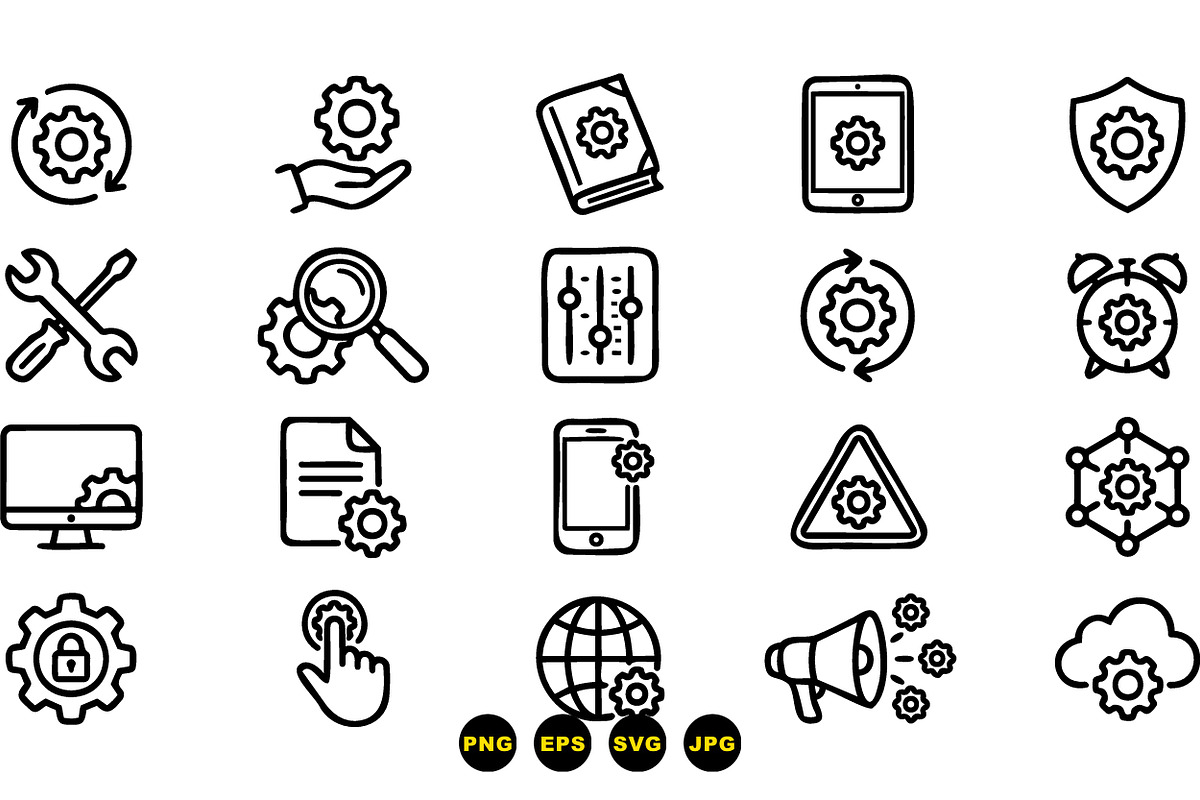 Tech Gear Icon Set, an Illustration by designvectx (Photo 3 of 3)