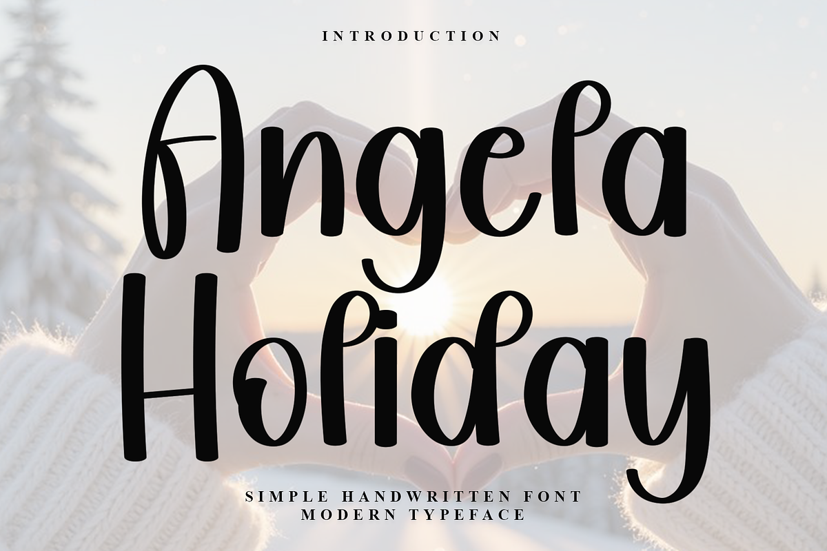 Angela Holiday, a Handwritten Font by InermediaSTUDIO (Photo 1 of 7)