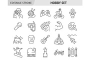 Hobby line vector icon set, an Outline Icon by ElineDesign (Thumbnail 1 of 3)