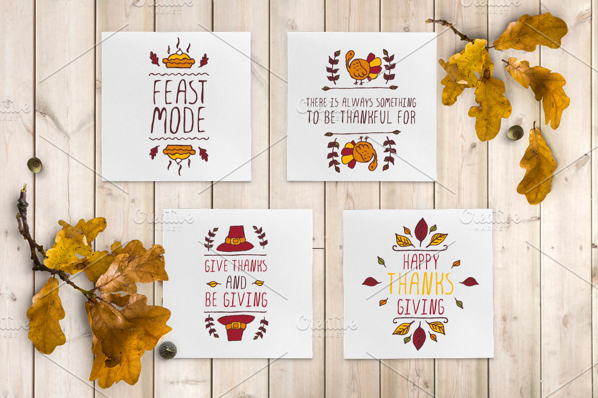 50 Thanksgiving greeting cards, a Decorative Illustration by AV Design (Photo 10 of 10)