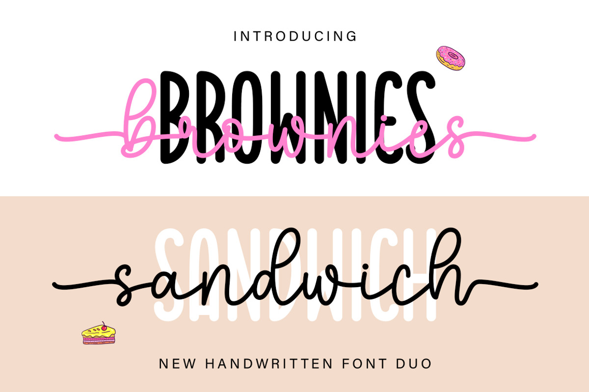 Brownies Sandwich Duo, a Handwritten Font by DN Creative (Photo 1 of 7)