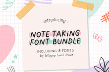 Note Taking Font Bundle (8 Fonts)