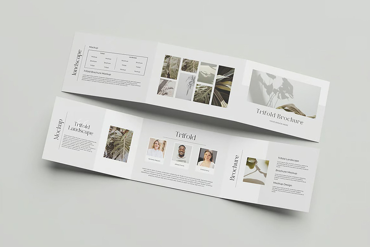 A4 Landscape Trifold Brochure Mockup, an Advertising Mockup by Hubzway (Photo 6 of 7)