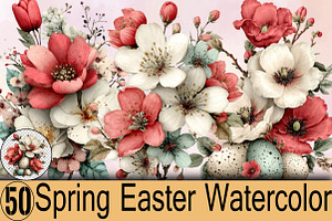 Spring Easter Watercolor Bundle., an Illustration by SVGArt