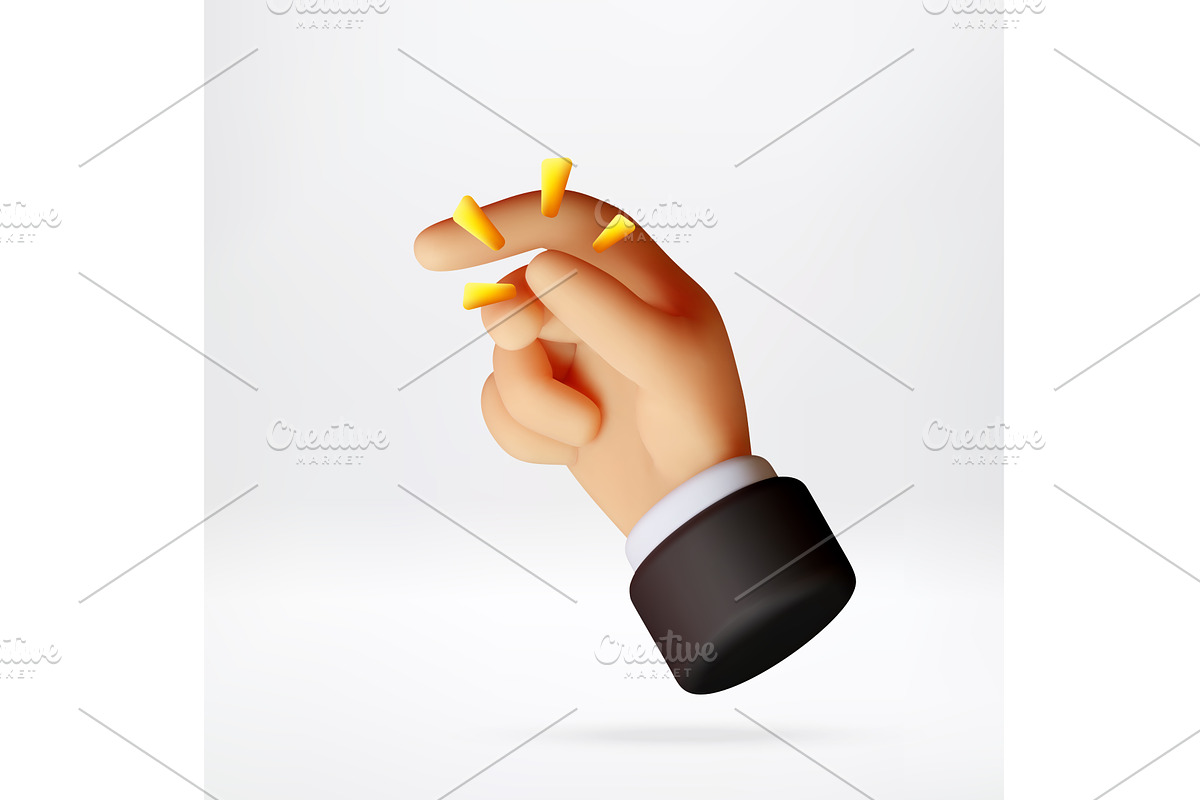 3D Hand making finger snap gesture., an Object Illustration by Abscent