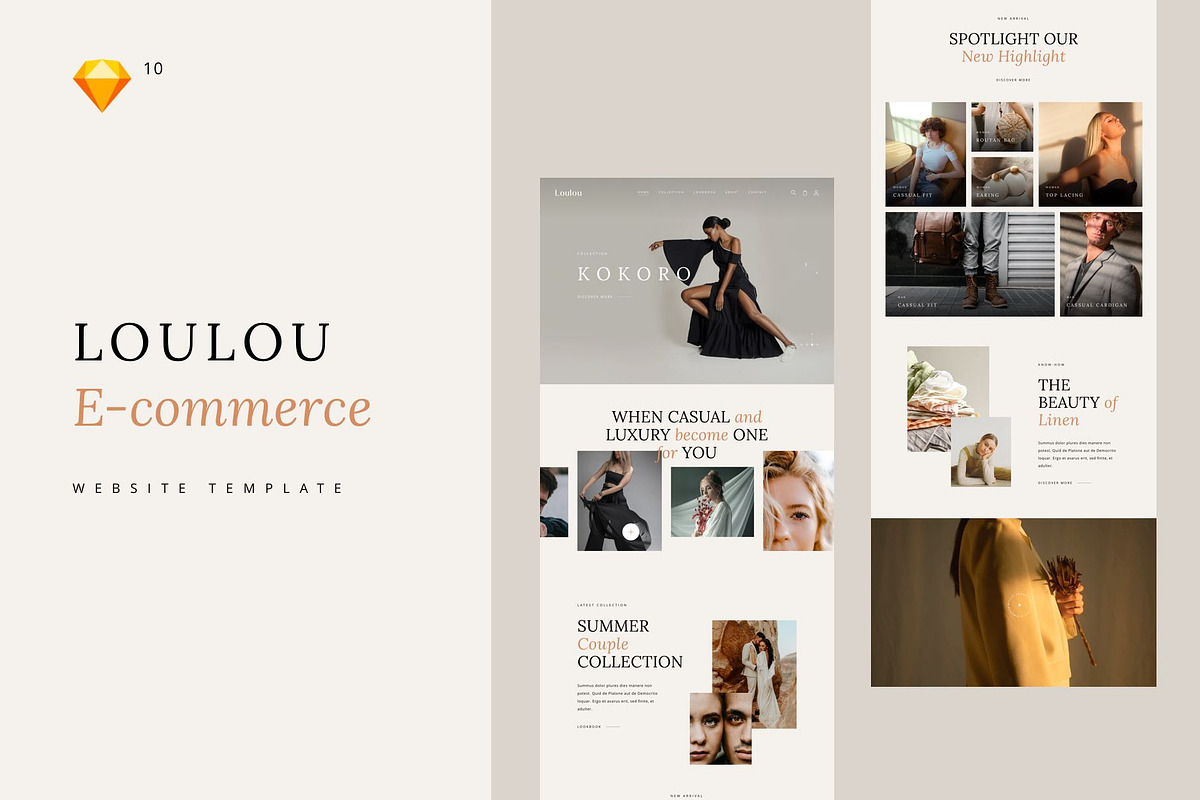 Loulou | Fashion E-commerce Template, a Landing Page Template by Skolastika Phoebe (Photo 1 of 11)