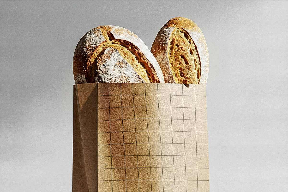 Bread Paper Bag Mockup, a Packaging Mockup by Nathatype (Photo 7 of 9)