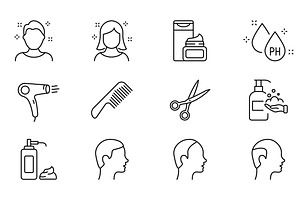 Barbershop and Hairdresser Icons, an Object Illustration by Vector Creator