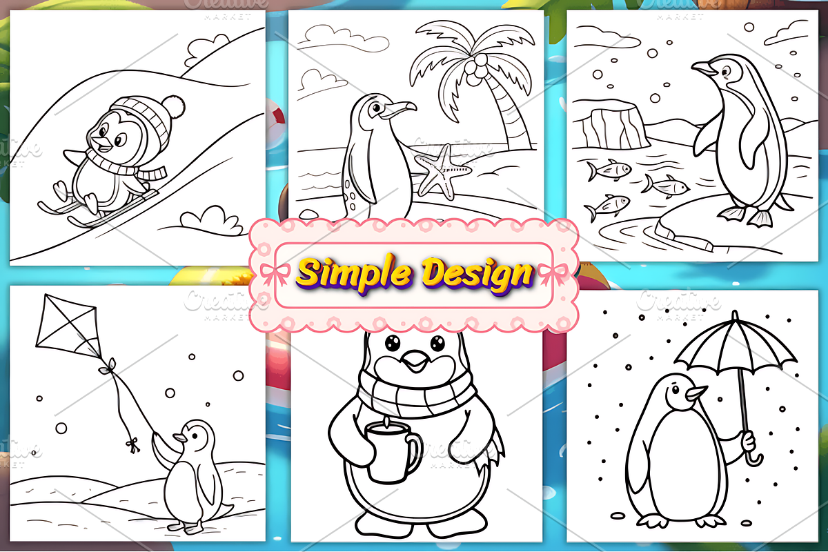 Cute Penguin Coloring Book, an Animal Illustration by Ink Gallery (Photo 2 of 4)