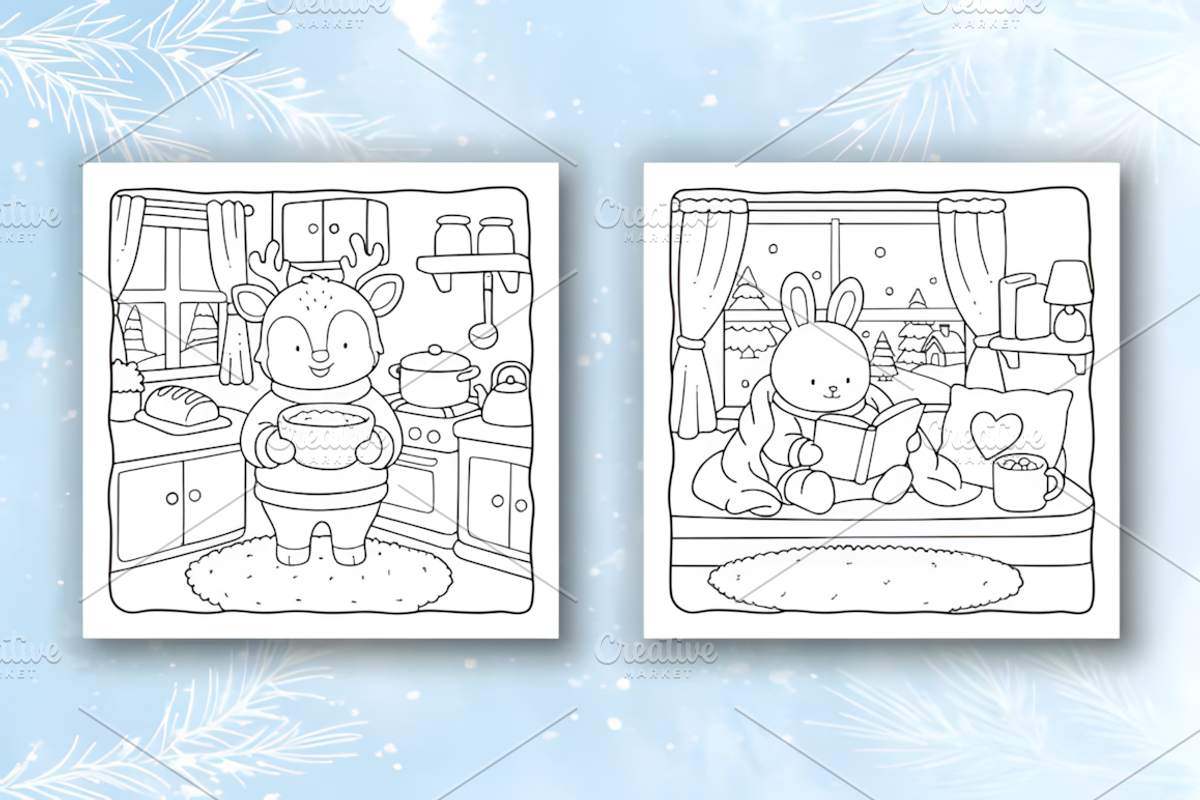 Winter Days Cute & Comfy Coloring, a Seasonal Illustration by Coco Bloom (Photo 2 of 4)