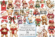 Watercolor Christmas Teddy Bear Clip, a Seasonal Illustration by Design Market (Thumbnail 1 of 5)