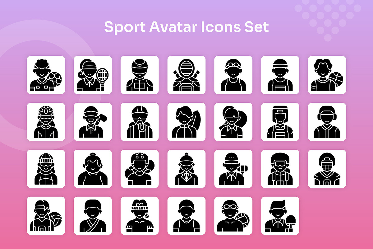 Sport Avatar Icons Set - Glyph, a Solid Icon by Kmg Design (Photo 2 of 2)