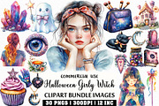 Halloween Girly Witch Vibes Clipart, an Illustration by Craft Nest (Thumbnail 1 of 6)